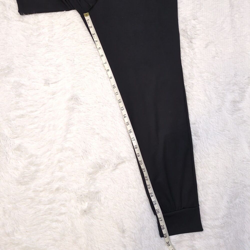 Mens Black Performance Joggers Size L Workout Pants Gym Run Lounge Minimalist - Picture 9 of 12
